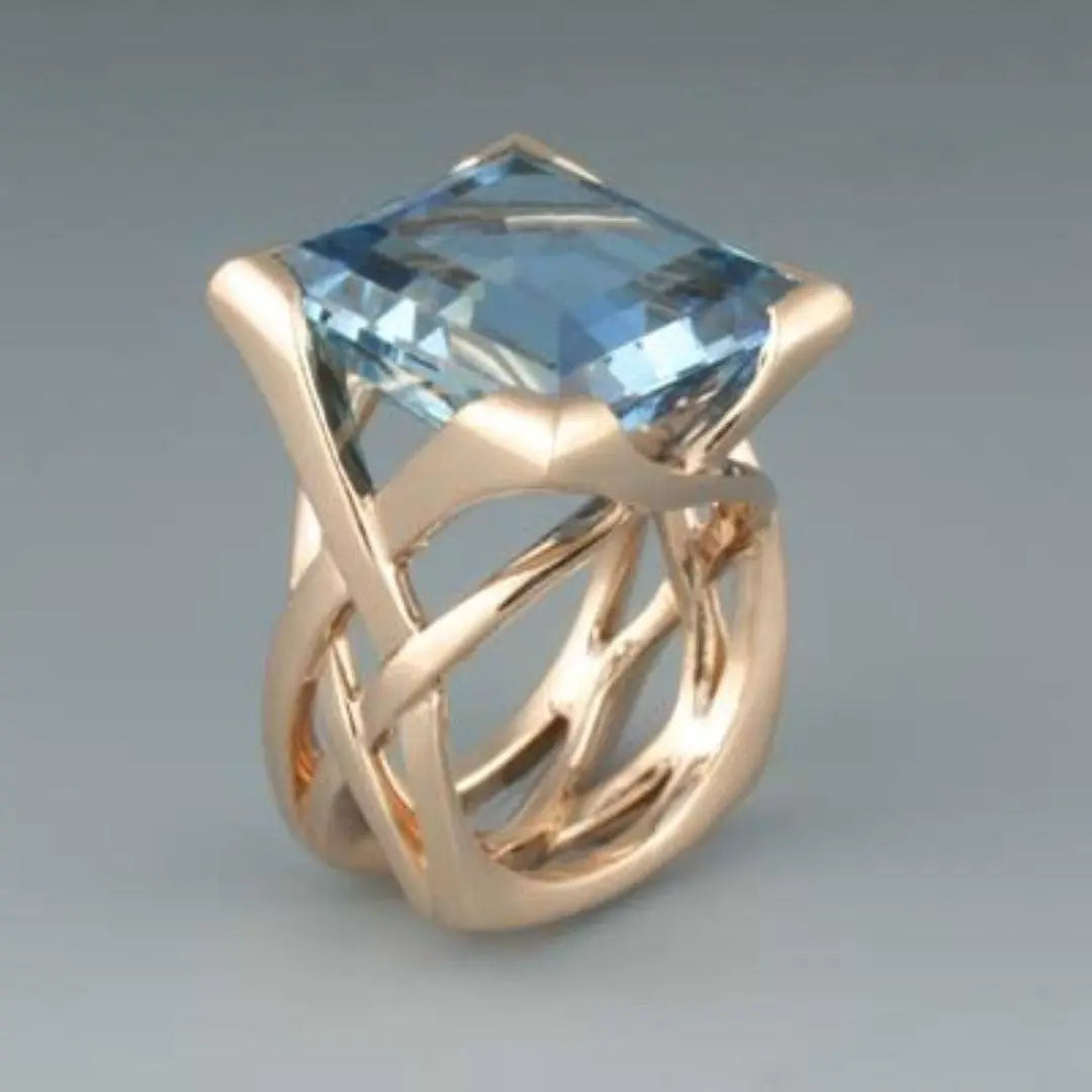 Antique Rose Gold Green Zircon Ring