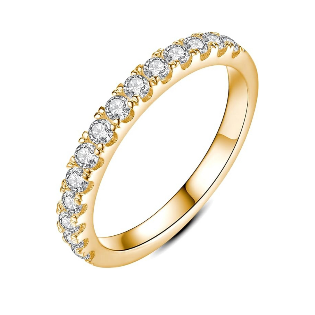Emerald Cut Moissanite Ring | Yellow Gold