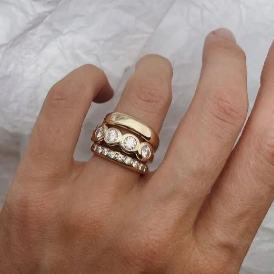 Collection of exquisite radiant gold bands