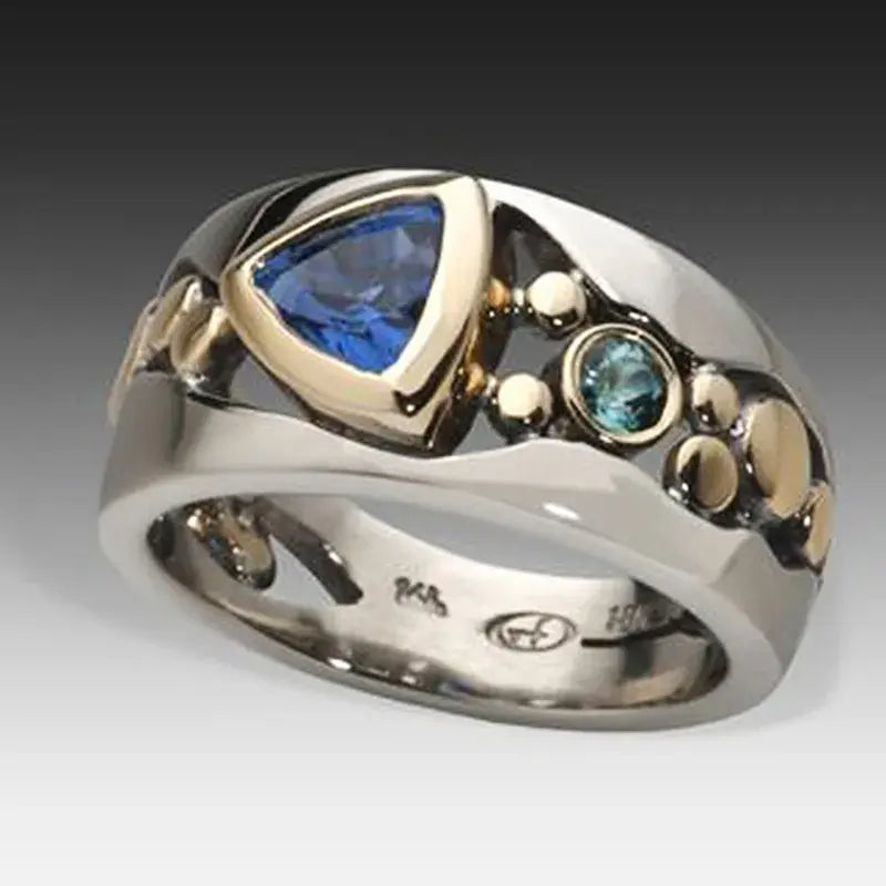 Classic Aqua Gemstone Band