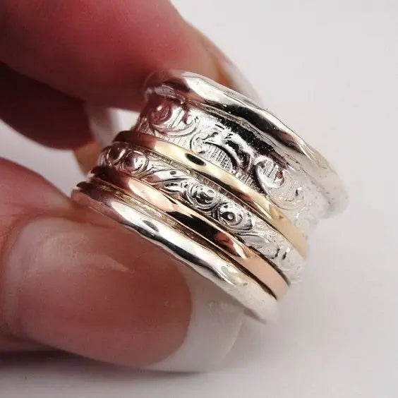 Antique Rose Gold and Platinum Band