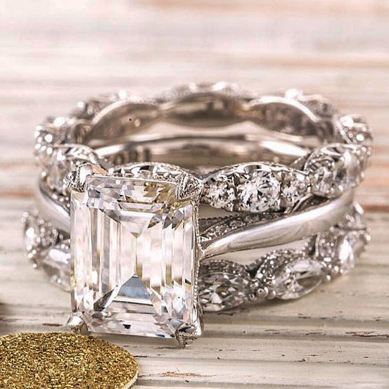 Classic Sterling Shimmer Stack Ring