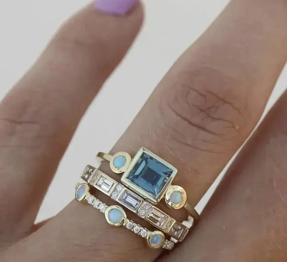 Antique teal gemstone ring