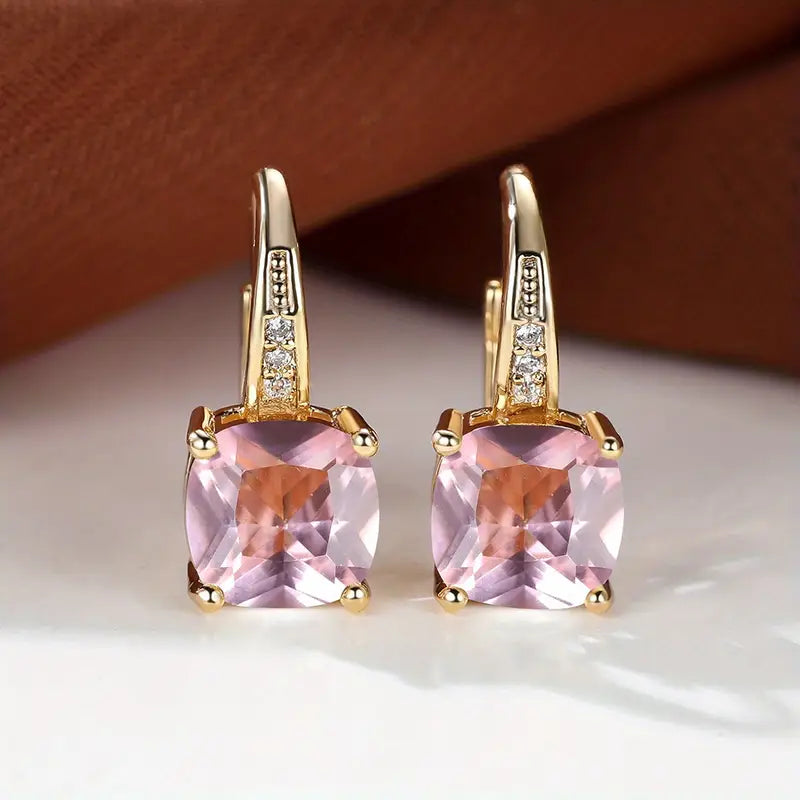 Enchanted Emerald Gemstone Hoop Earrings | Rose Gold