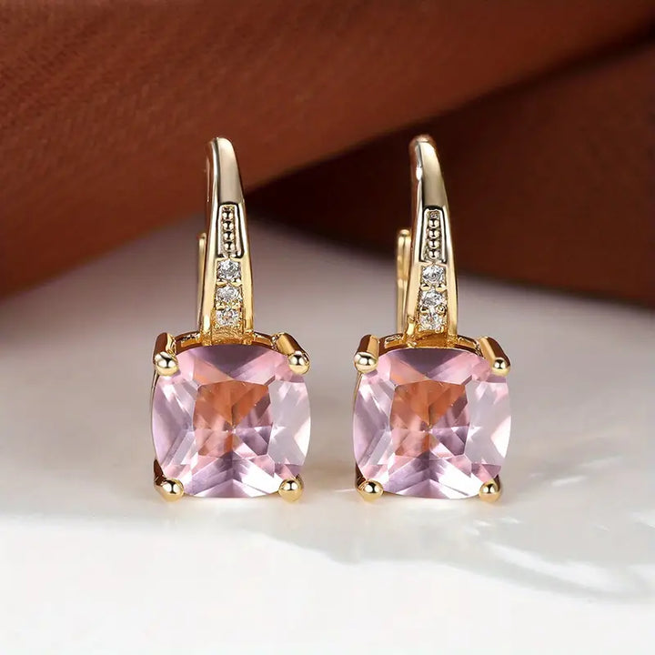 Enchanted Emerald Gemstone Hoop Earrings | Rose Gold