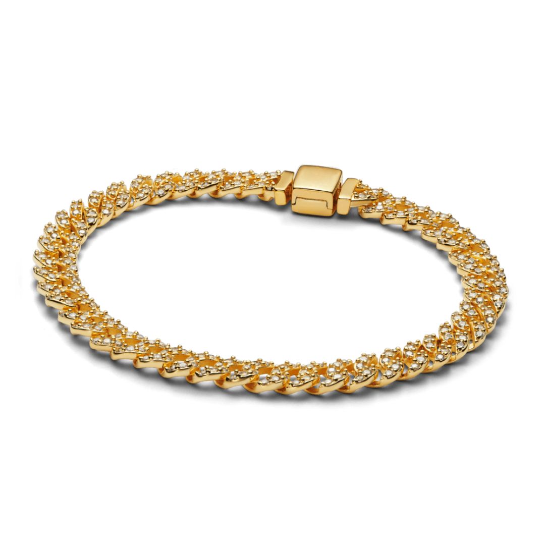 Radiant Moissanite Link Bracelet | Rose Gold