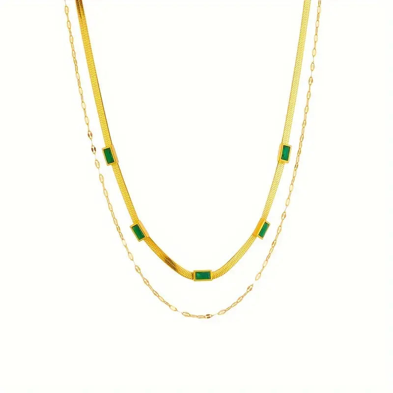 Elegance Duo Layer Vintage Necklace | Gold