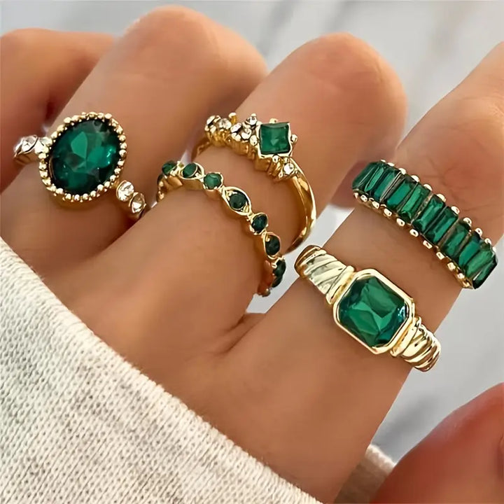 Celestia Radiant Sapphire Ring Set | Rose Gold