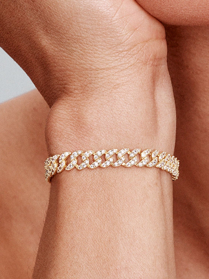 Radiant Moissanite Link Bracelet | Rose Gold
