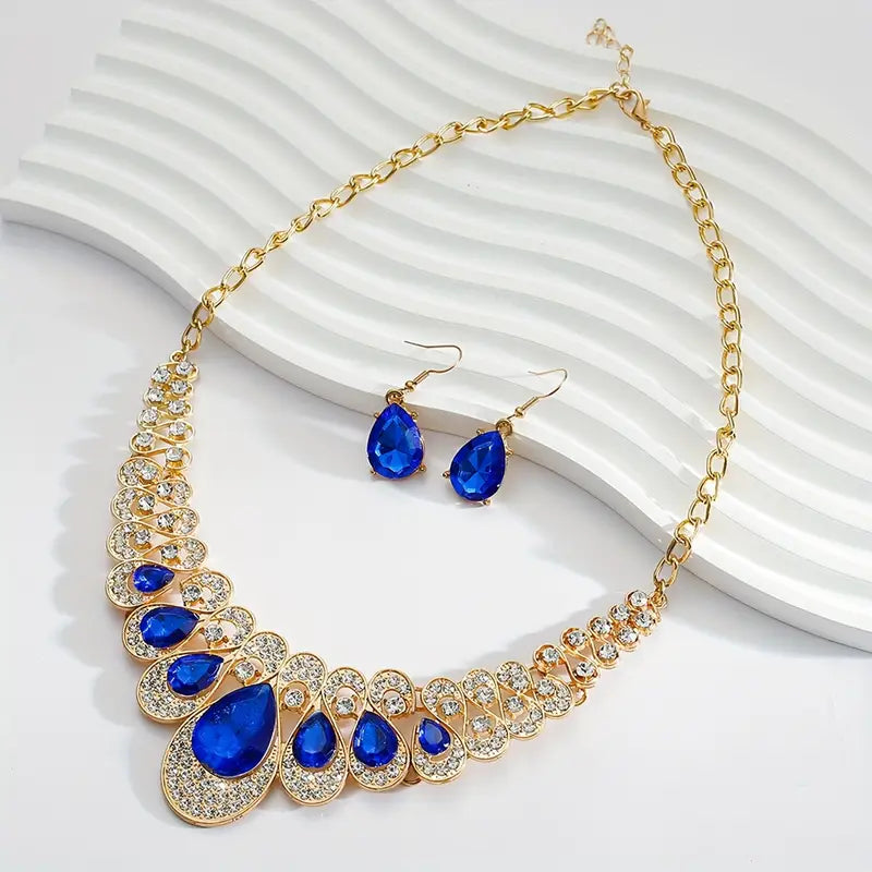 Elara Sapphires Jewelry Set | Gold