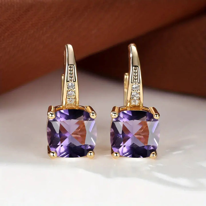 Enchanted Gemstone Hoop Earrings | Rose Gold