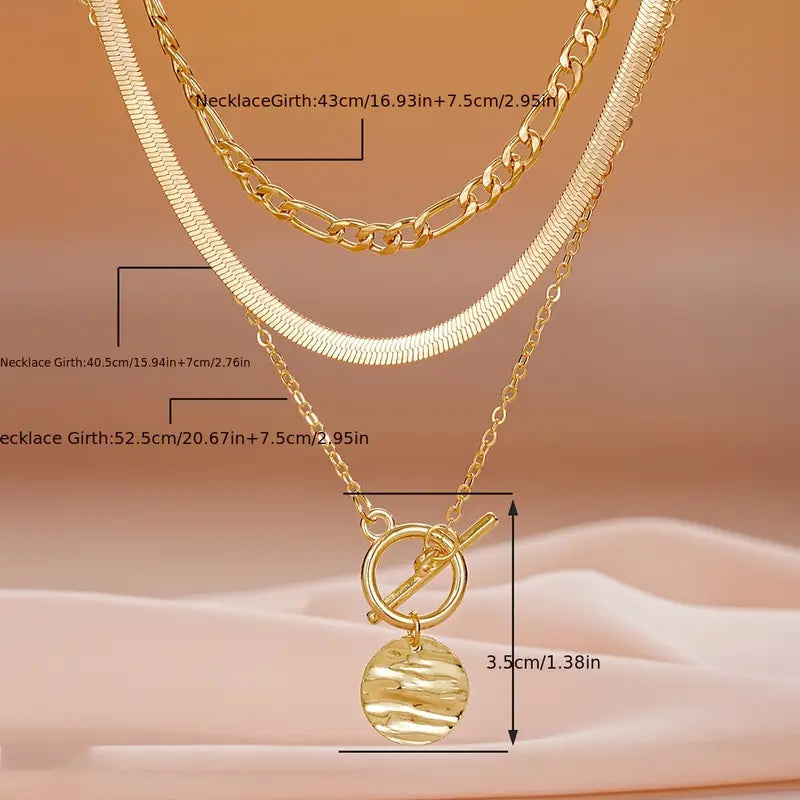Elara Beaded Coin Layered Necklace | Gold