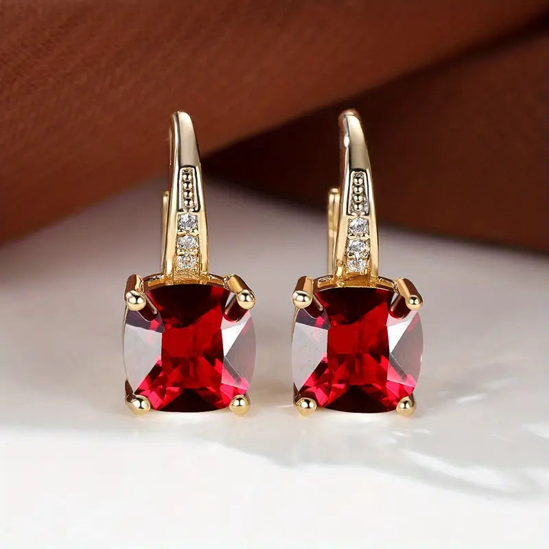 Enchanted Gemstone Hoop Earrings | Rose Gold