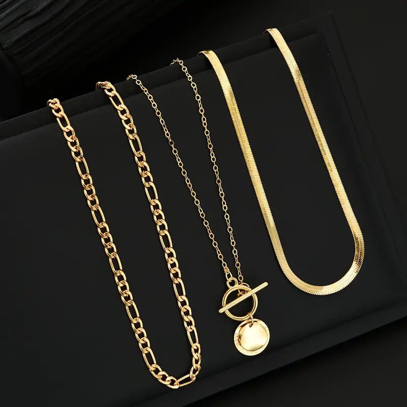Elara Beaded Coin Layered Necklace | Gold