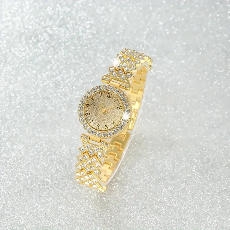 Opulent Glow Gold Timepiece & Bangle Set | Gold