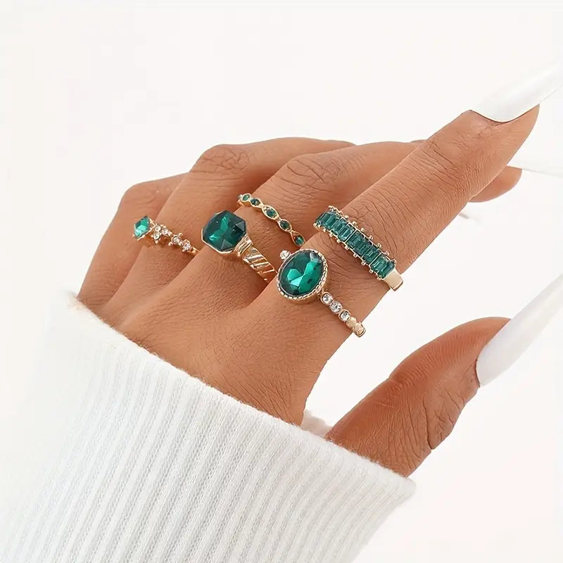 Celestia Radiant Sapphire Ring Set | Rose Gold