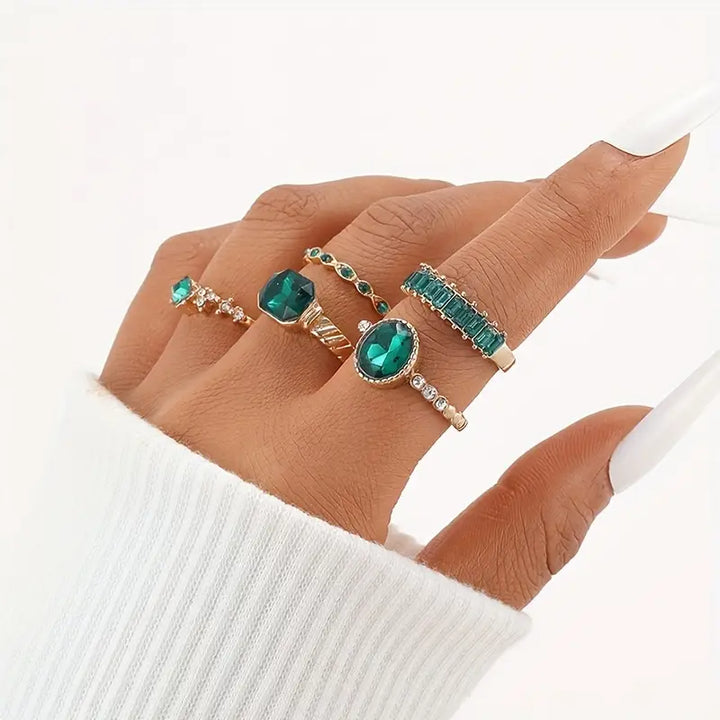 Celestia Radiant Sapphire Ring Set | Rose Gold