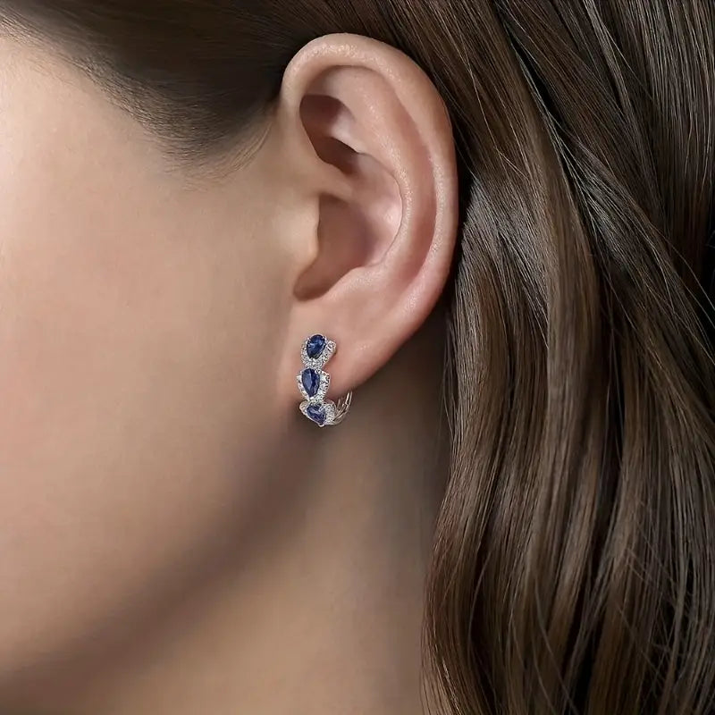Majestic Emerald Shield Earrings | Platinum