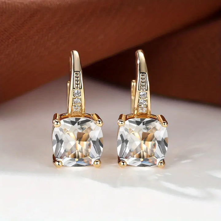 Enchanted Emerald Gemstone Hoop Earrings | Rose Gold