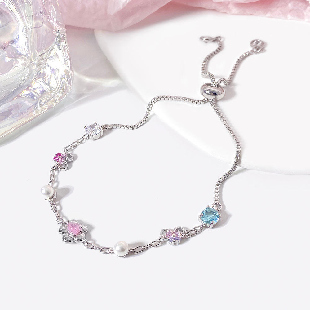 Gemstone Opal Pearl Link Bracelet