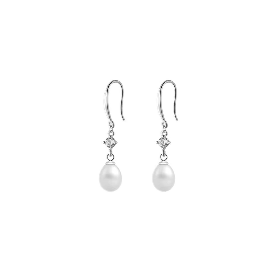 Classical Pearl Diamond Stud Earrings