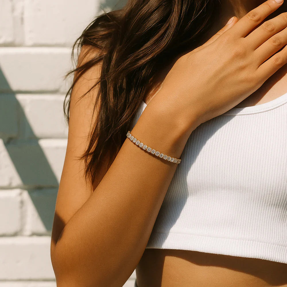 Emerald Tennis Bracelet | Rose Gold