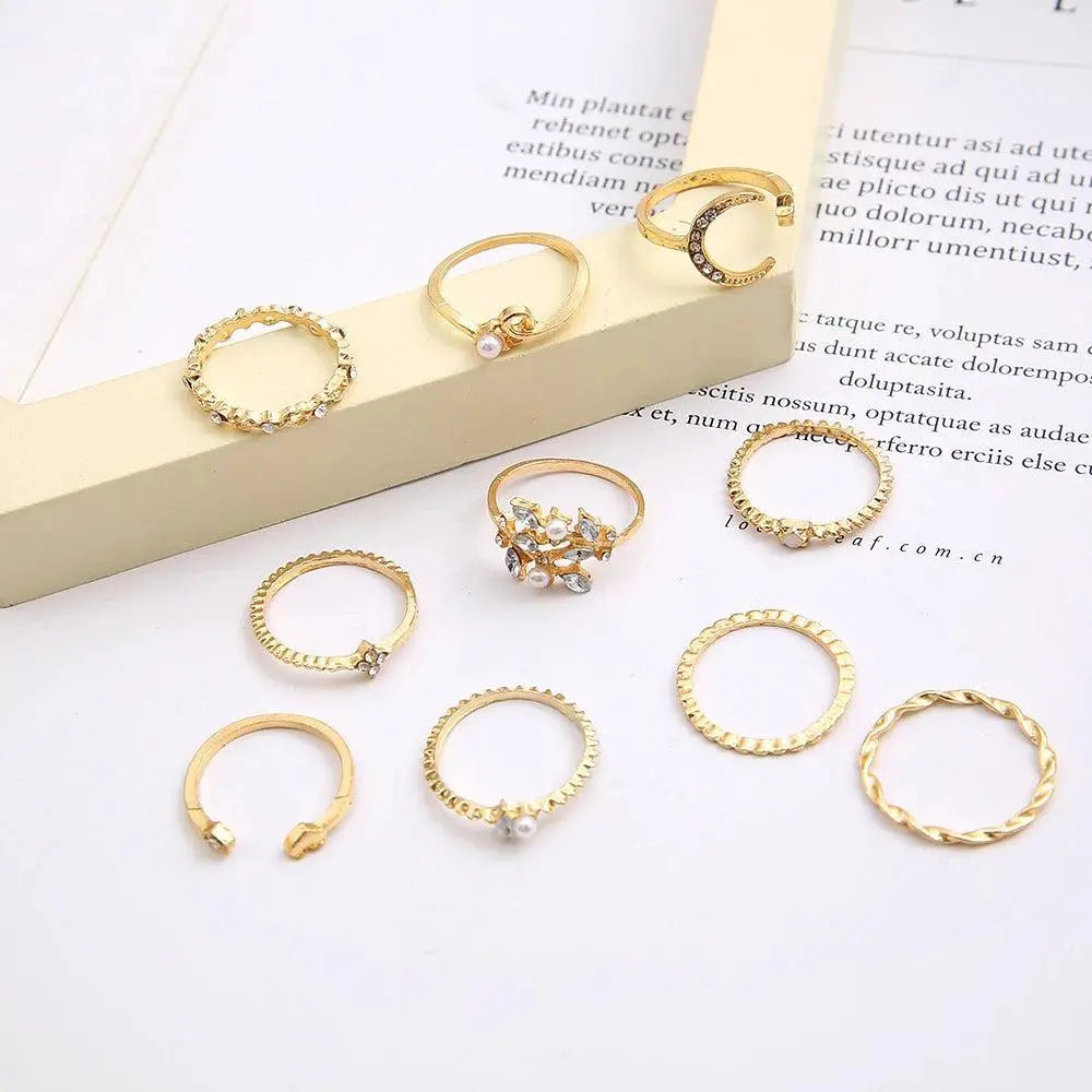 10-Pack Vintage Silver and Gold-Finished Rings