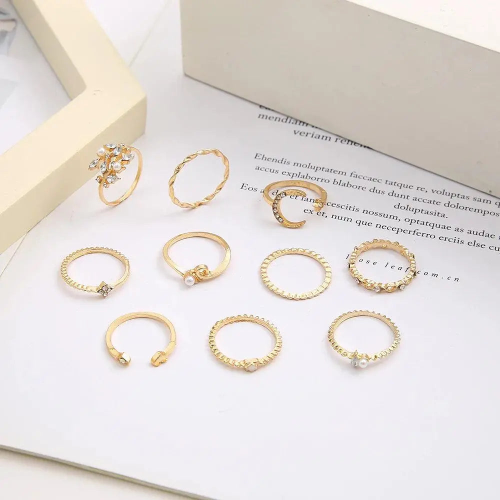 10-Pack Vintage Silver and Gold-Finished Rings