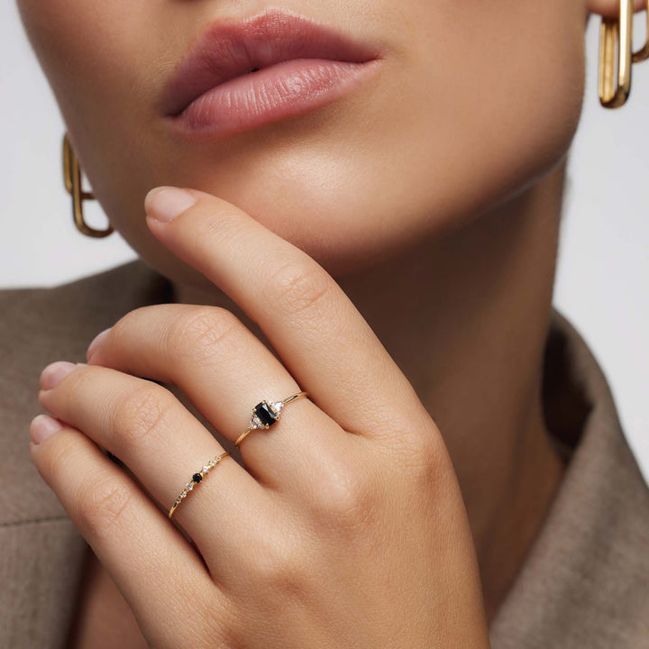 Rose Quartz Baguette Ring | Silver