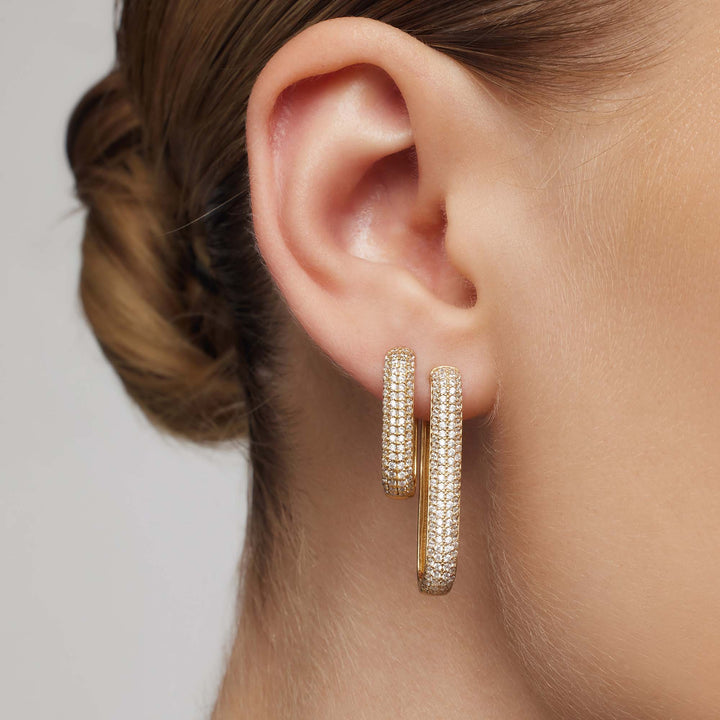 Radiant Stone Hoops | Gold