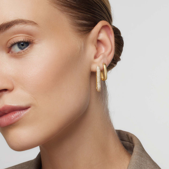 Statement Gemstone Hoops | Rose Gold
