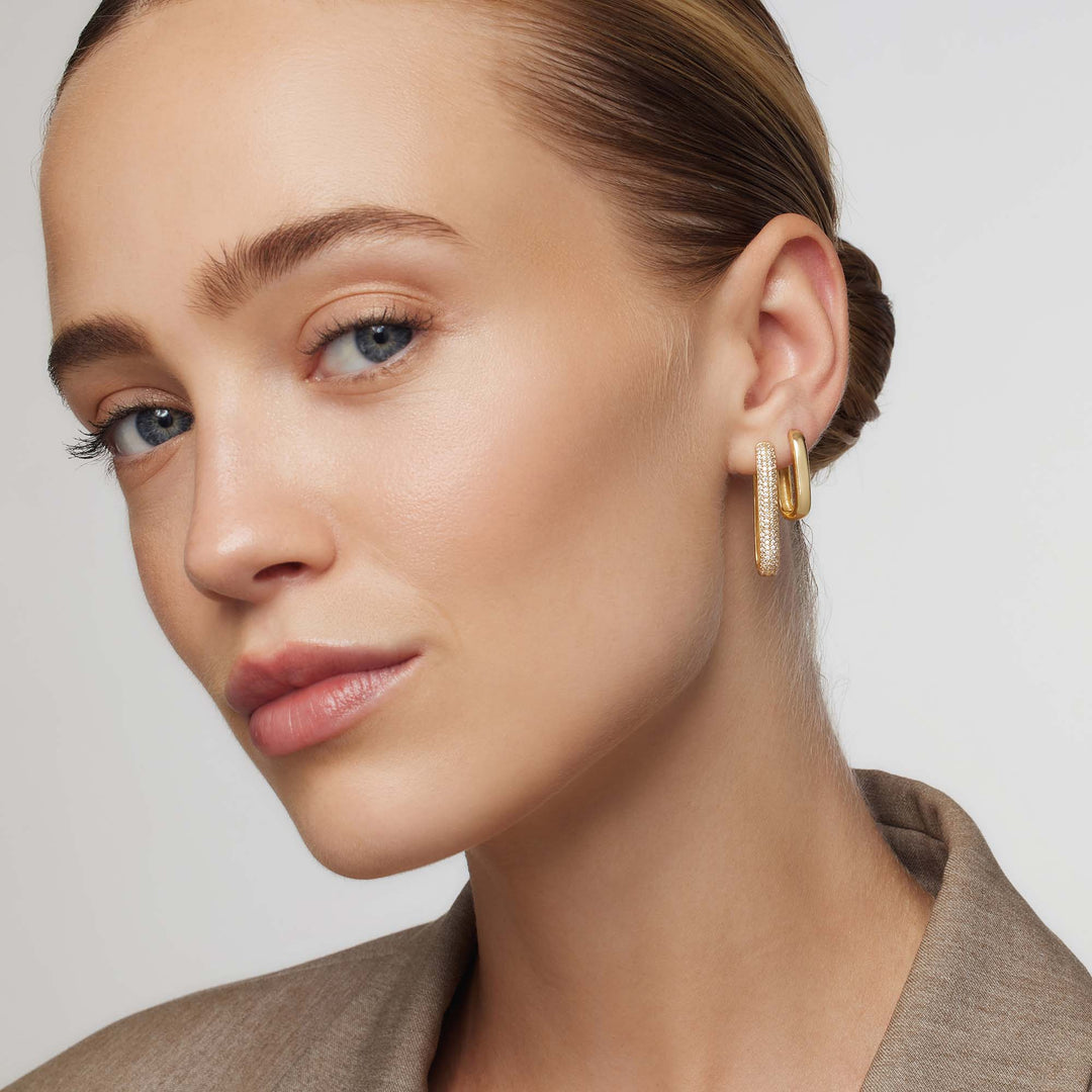 Statement Gemstone Hoops | Rose Gold