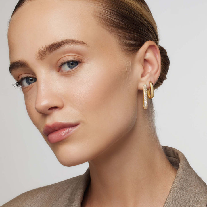 Statement Gemstone Hoops | Rose Gold