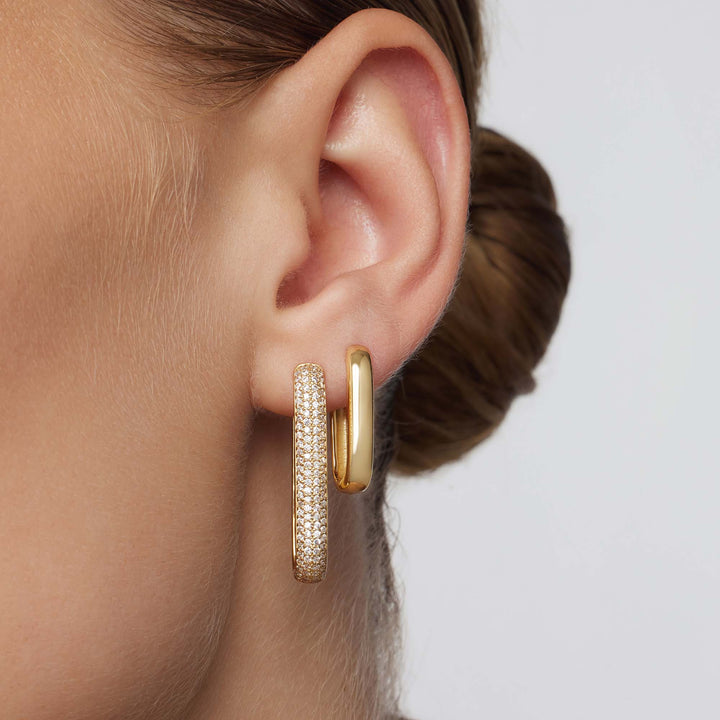 Statement Gemstone Hoops | Rose Gold