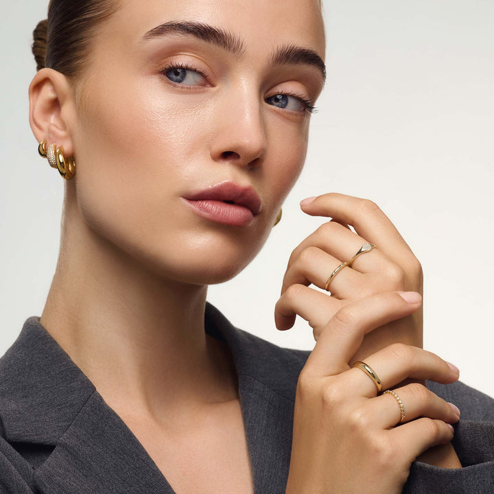 Emerald Wave Ring | Rose Gold