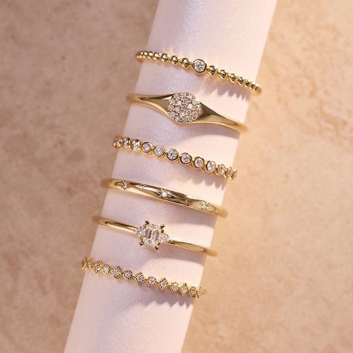 Emerald Wave Ring | Rose Gold