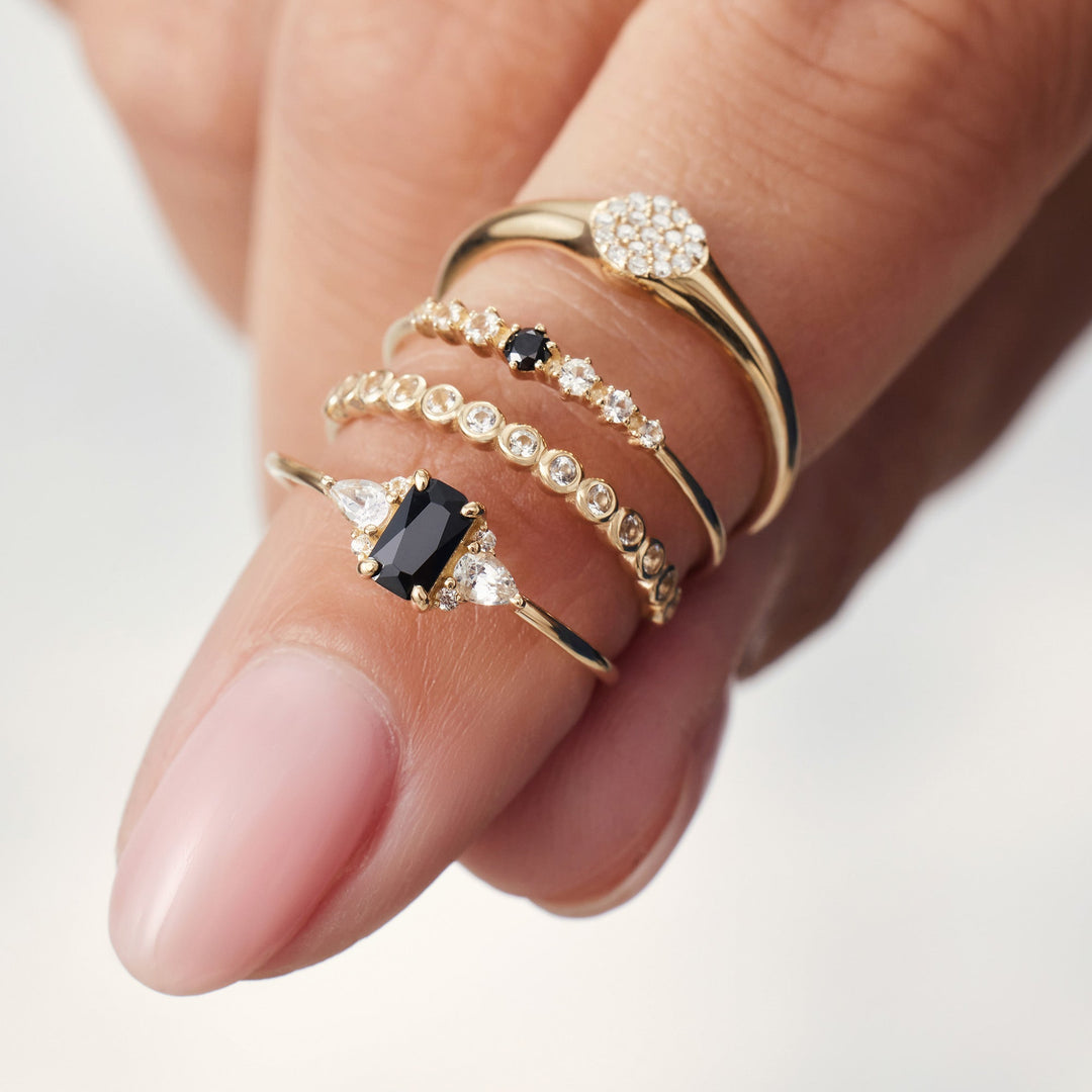 Emerald Wave Ring | Rose Gold