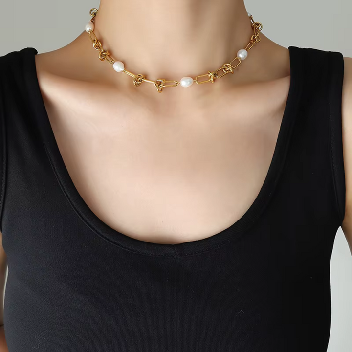 Oceanic Gem Paperclip Necklace