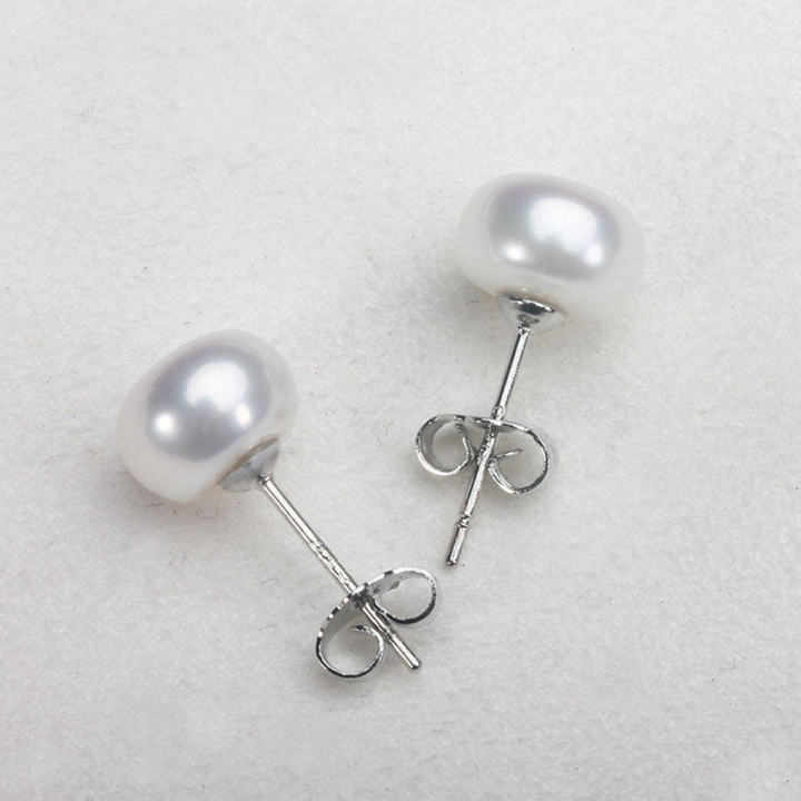 Classic White Pearl Stud Earrings
