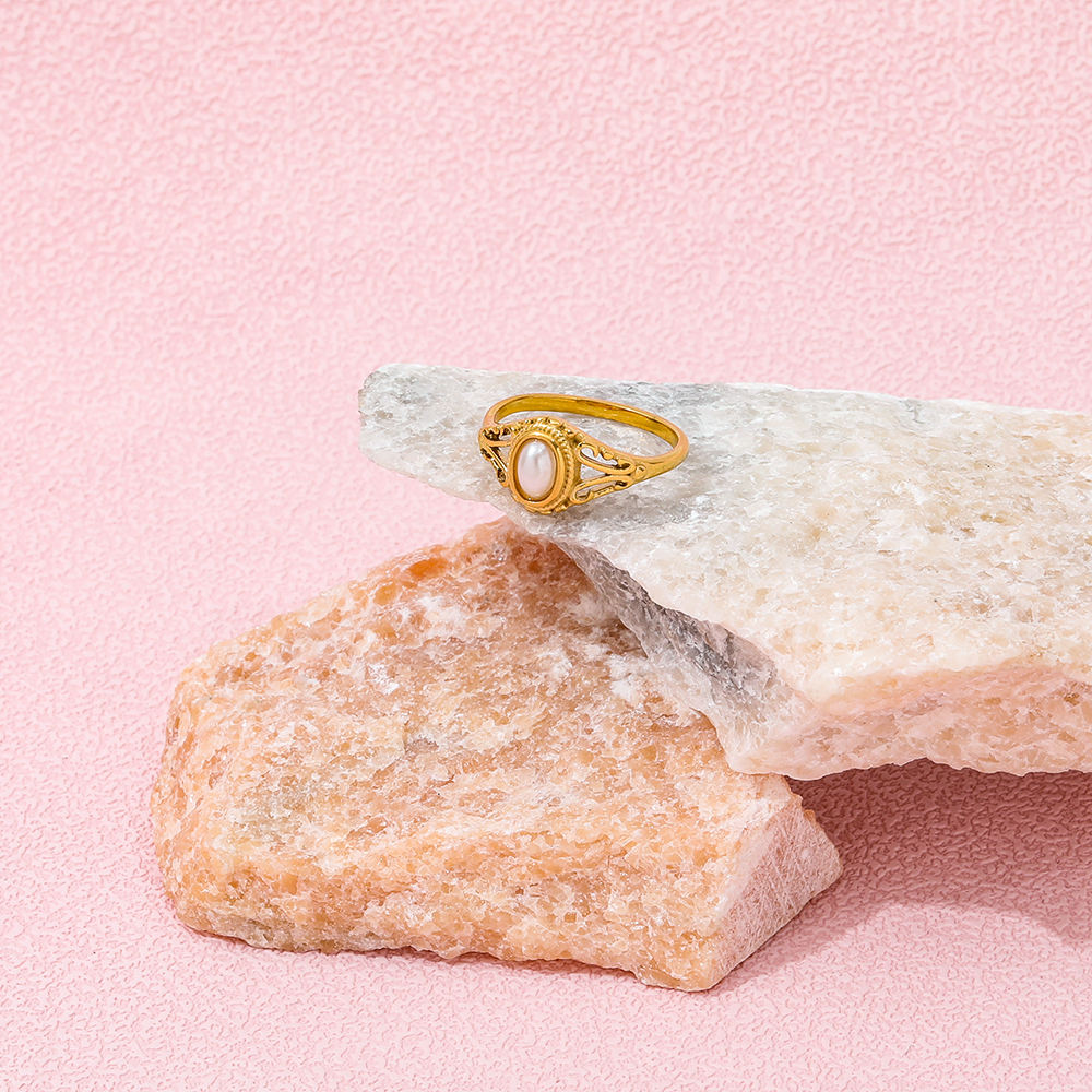 Silver Accented Opal Retro Ring