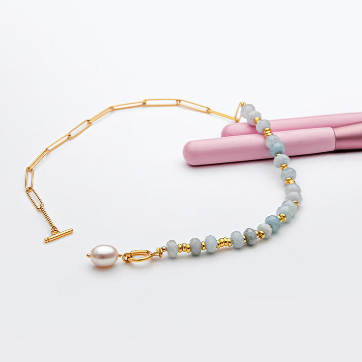 Gemstone Bead Link Necklace