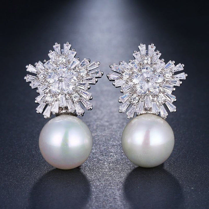 Opal Moonstone Pendant Earrings