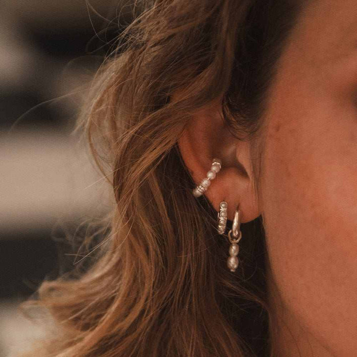 Classic Pearl Bangle Earrings