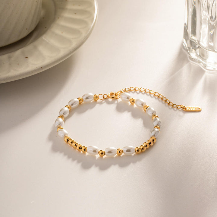 Abstract Gemstone Bead Bracelet