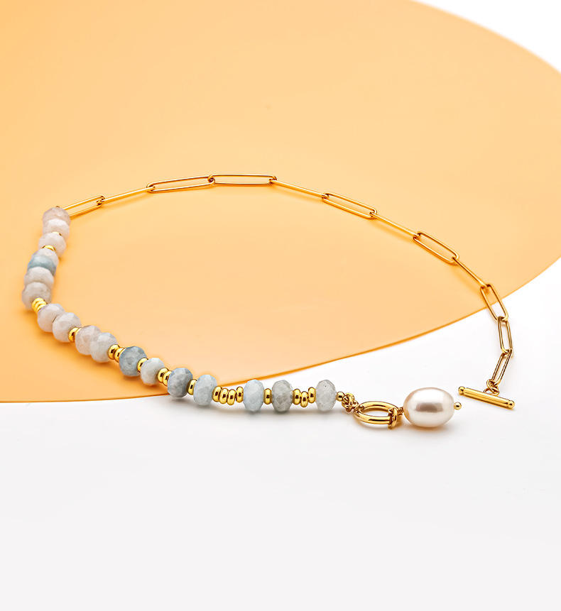 Gemstone Bead Link Necklace