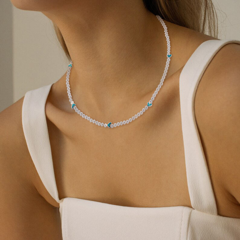 Crystal Bead Choker Necklace with Star Pendants