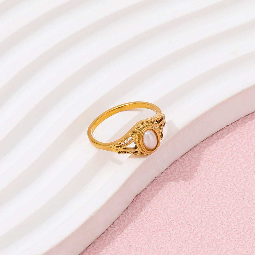Silver Accented Opal Retro Ring