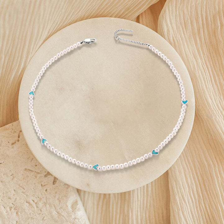 Crystal Bead Choker Necklace with Star Pendants
