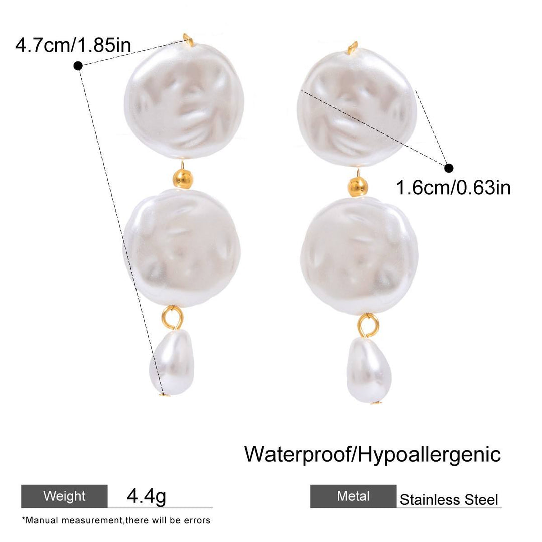Modern Triangular Pearl Drop Earrings