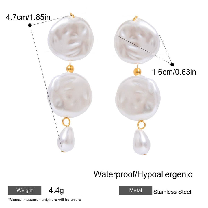 Modern Triangular Pearl Drop Earrings